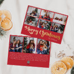 Tarjeta Festiva Con Relieve Metalizado Clásico Simple Rojo Nueve Fotografías Feliz Navida<br><div class="desc">Celebre la temporada con esta tarjeta única, clásica y simple de nueve fotos en rojo, con un toque de encanto vintage. El diseño minimalista muestra una elegante paleta de colores rojo y dorado que evoca el espíritu acogedor del invierno. Su atractivo moderno, combinado con la redacción tradicional, crea un equilibrio...</div>