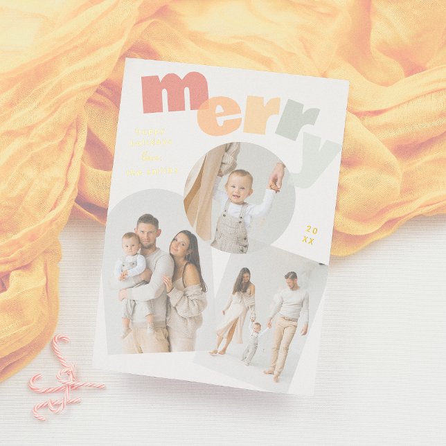 Tarjeta Festiva Con Relieve Metalizado Collage de fotos de vacaciones para Navidades de m (Subido por el creador)