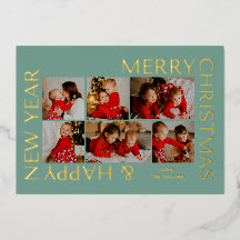 Collage de Navidad familiar con varias fotos moder