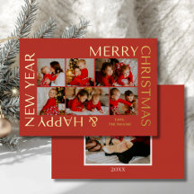 Collage de Navidad familiar con varias fotos moder