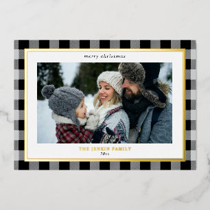 Tarjeta Festiva Con Relieve Metalizado Cómodo borde gris negro de plástico 3 fotos Navida