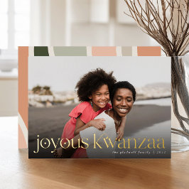 Tarjeta Festiva Con Relieve Metalizado Conexión | Foto completa Joyous Kwanzaa