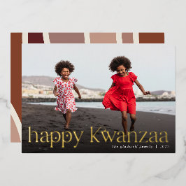 Tarjeta Festiva Con Relieve Metalizado Conexión | Foto completa Kwanzaa