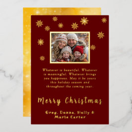 Tarjeta Festiva Con Relieve Metalizado Copia de Nieve Personalizada Feliz Navidad