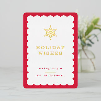 Tarjeta Festiva Con Relieve Metalizado CORPORATIVA NAVIDAD logotipo empresarial copo de n