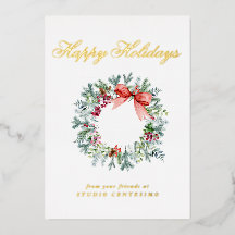 Corporativo Felices Fiestas Corona de Navidad Dora