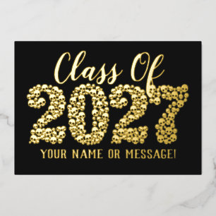 Tarjeta Festiva Con Relieve Metalizado Cráneos Clase De 2027