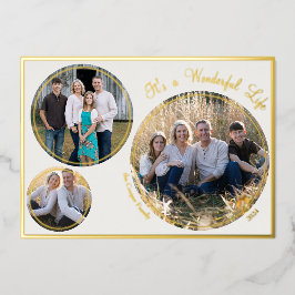 Tarjeta Festiva Con Relieve Metalizado Cream Elegant Navidades Minimalistas Tres Foto