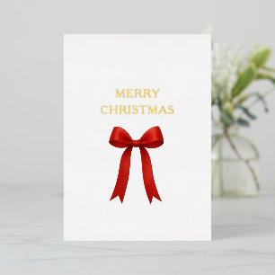 Tarjeta Festiva Con Relieve Metalizado Cuadrillo rojo amargo Navidad