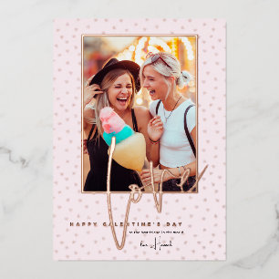 Tarjeta Festiva Con Relieve Metalizado Cualquier Color   Feliz Día de Galentines Foto 