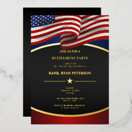 Tarjeta Festiva Con Relieve Metalizado Curva de Relieve metalizado de bandera de EE.UU. L