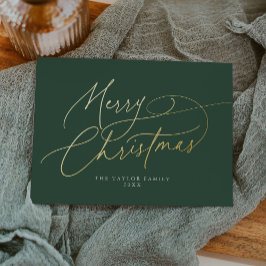 Tarjeta Festiva Con Relieve Metalizado DARCY Green Relieve metalizado Familia Vintage Fel