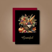 Dark Cornucopia Thanksgiving Gothic Watercolor
