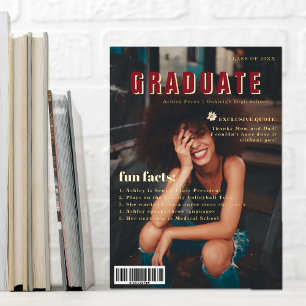 Tarjeta Festiva Con Relieve Metalizado Datos divertidos   Foto de portada de revista de g