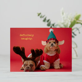 Tarjeta Festiva Con Relieve Metalizado Definitivamente Navidades de la mala foto Mascota