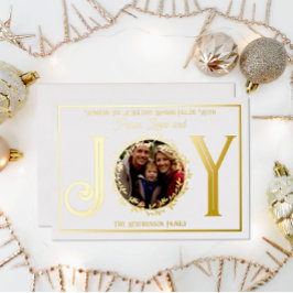 Tarjeta Festiva Con Relieve Metalizado Deseándote Temporada de Vacaciones Paz Amor y Aleg