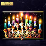 Tarjeta Festiva Con Relieve Metalizado Deseándote una alegre y brillante color de agua de<br><div class="desc">Deseándote una alegre y brillante color de agua de Menora</div>