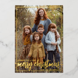 Tarjeta Festiva Con Relieve Metalizado Deseándote una muy Feliz Navidad Vertical Photo