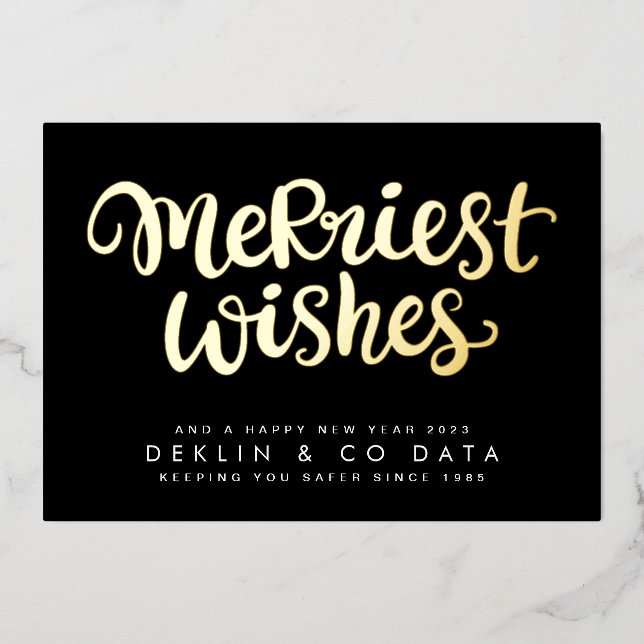 Tarjeta Festiva Con Relieve Metalizado Deseos más meritorios sobre Black Premium | Socied (Anverso)