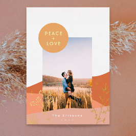 Tarjeta Festiva Con Relieve Metalizado Desert Dreams Modern Minimalist Landscape