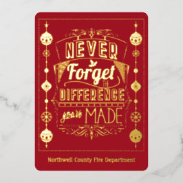 Tarjeta Festiva Con Relieve Metalizado Día festivo de agradecimiento al personal de emple