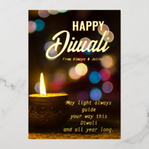 Tarjeta Festiva Con Relieve Metalizado Diwali Greeting