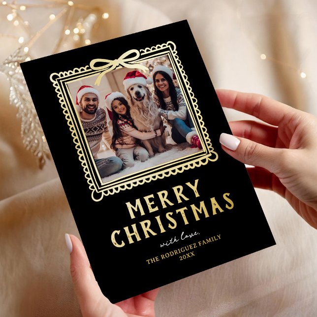 Tarjeta Festiva Con Relieve Metalizado Doodle Photo Frame Christmas (Subido por el creador)