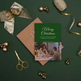 Tarjeta Festiva Con Relieve Metalizado Dorado Droplets Feliz Navidad | Bendición de Navid