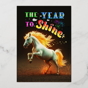 Tarjeta Festiva Con Relieve Metalizado El año para brillar