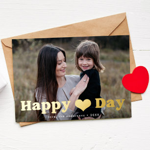 Tarjeta Festiva Con Relieve Metalizado El día de San Valentín de fotos del Día del Corazó