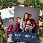 Tarjeta Festiva Con Relieve Metalizado El oro más bonito del Recién nacido fotográfico 2<br><div class="desc">La carta de más navidades de invitación de bebé más Merrier con diseño fotográfico y tipográfico simple en Relieve metalizado de oro de lujo. Cuanto más alegre esté la letra en letras contemporáneas modernas y la plantilla de fotos esté preparada para añadir dos fotos, una en la parte delantera y...</div>