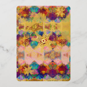 Tarjeta Festiva Con Relieve Metalizado El universo