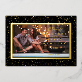 Tarjeta Festiva Con Relieve Metalizado Elegant Starts Photo Frame Christmas