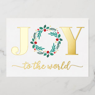 Tarjeta Festiva Con Relieve Metalizado Elegante alegría para la carta de los Navidades de