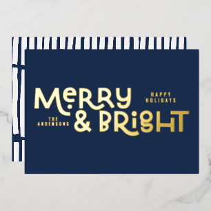Tarjeta Festiva Con Relieve Metalizado elegante All es un Navidad luminoso