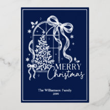 Elegante árbol de Navidad minimalista azul marino
