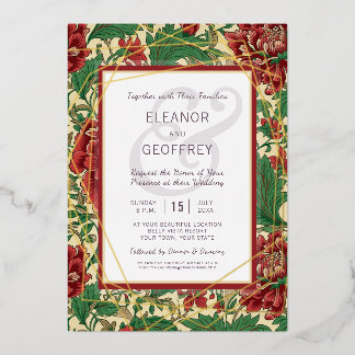 Tarjeta Festiva Con Relieve Metalizado Elegante Boda Chintz Relieve metalizado dorado Vin