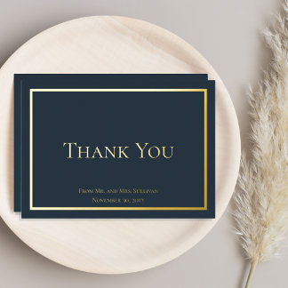 Tarjeta Festiva Con Relieve Metalizado Elegante Boda Minimalista simple gracias