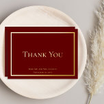 Tarjeta Festiva Con Relieve Metalizado Elegante Boda Minimalista simple gracias<br><div class="desc">Algunas ocasiones exigen una elegancia subestimada y este diseño boda "Gracias" logra ese objetivo con un simple diseño de Relieve metalizado de oro (o plata) y de marco que es el epítome del estilo minimalista. Simplemente agregue los nombres de la novia y del novio y la fecha. Back presenta un...</div>