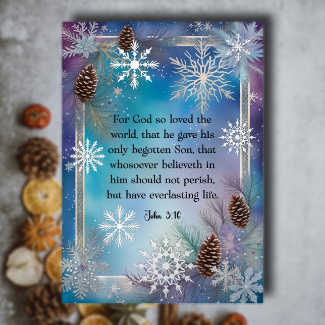 Tarjeta Festiva Con Relieve Metalizado Elegante evangelio acuático de Navidades de la Bib (Subido por el creador)