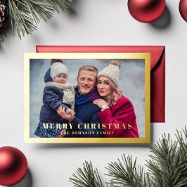 Tarjeta Festiva Con Relieve Metalizado Elegante Feliz Año Nuevo Foto Oro