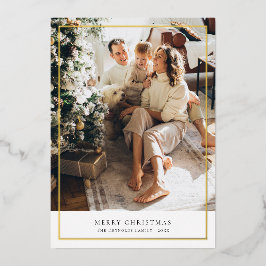 Tarjeta Festiva Con Relieve Metalizado Elegante Feliz Navidad Foto Gold