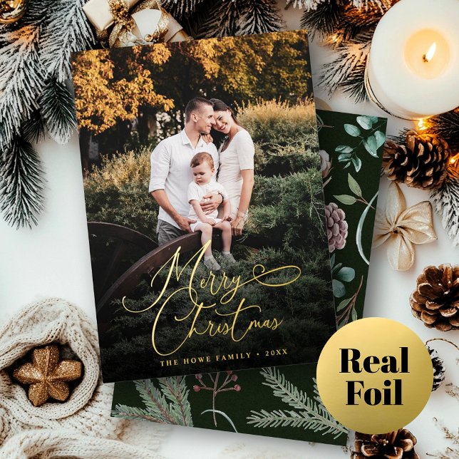 Tarjeta Festiva Con Relieve Metalizado Elegante Feliz Navidad Moderno foto Cono de Pino (Subido por el creador)