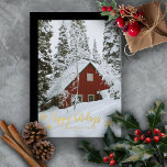 Tarjeta Festiva Con Relieve Metalizado Elegante foto de copos de nieve de vacaciones feli<br><div class="desc">Foto de Relieve metalizado dorado de texto "Felices Fiestas" con diseño de copos de nieve de Relieve metalizado. La parte posterior presenta un color de fondo sólido. Foto de la plantilla del marcador de posición,  cortesía de Unsplash.</div>