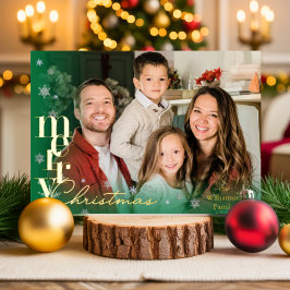 Tarjeta Festiva Con Relieve Metalizado Elegante foto de familia minimalista moderna simpl