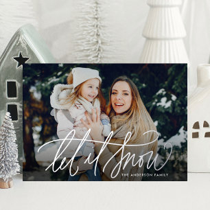 Tarjeta Festiva Con Relieve Metalizado Elegante foto de Let It Snow