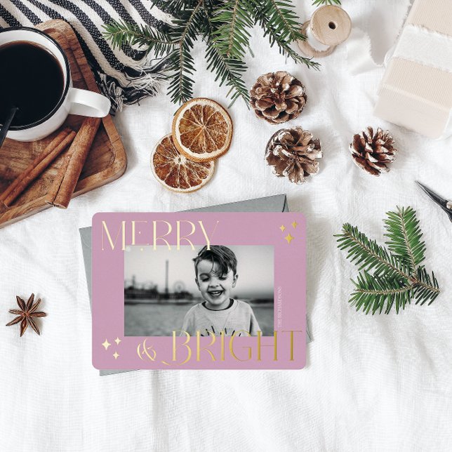 Tarjeta Festiva Con Relieve Metalizado Elegante foto de Navidad Alegre y Brillante (Subido por el creador)