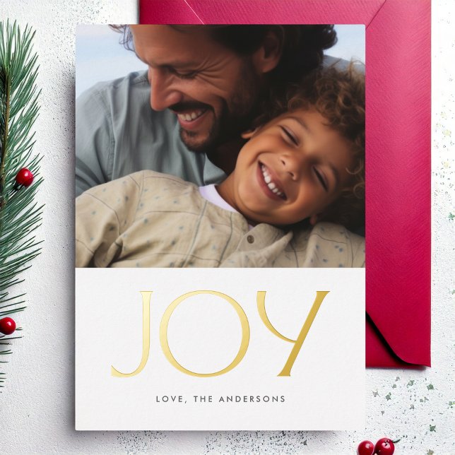 Tarjeta Festiva Con Relieve Metalizado Elegante foto de Navidades GOLD JOY (Subido por el creador)