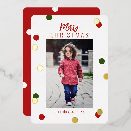 Tarjeta Festiva Con Relieve Metalizado Elegante foto de Personalizado de navidad dulce