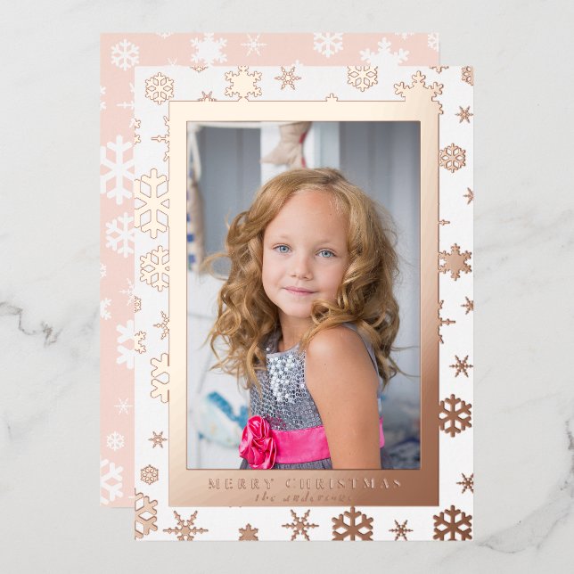 Tarjeta Festiva Con Relieve Metalizado Elegante foto de Personalizado navideño (Anverso/Reverso)